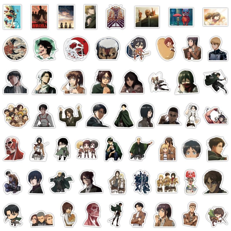 Laptop Bag Waterproof - 60 Pezzi Adesivi Anime Attack on